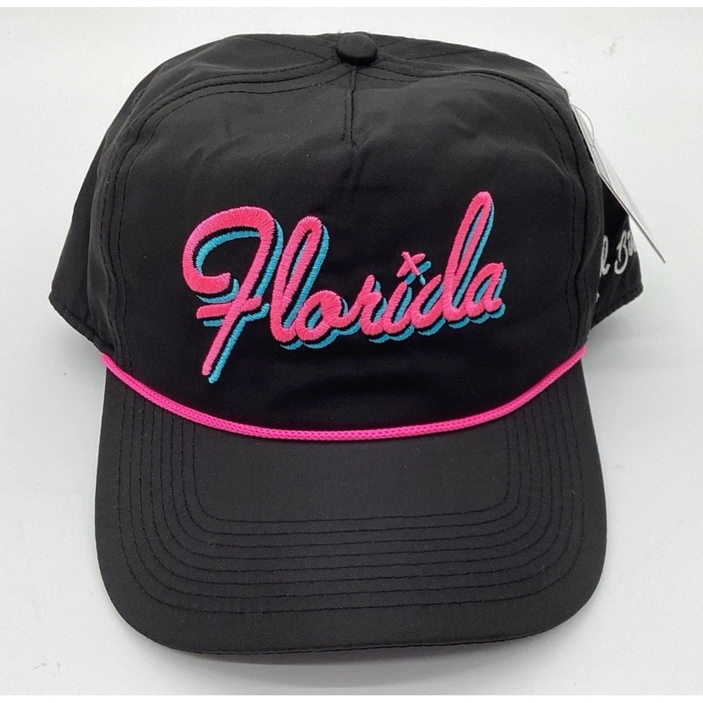 NEW Bad Birdie Men's Florida Rope Golf Hat Adjustable Black/Pink FREE Shipping